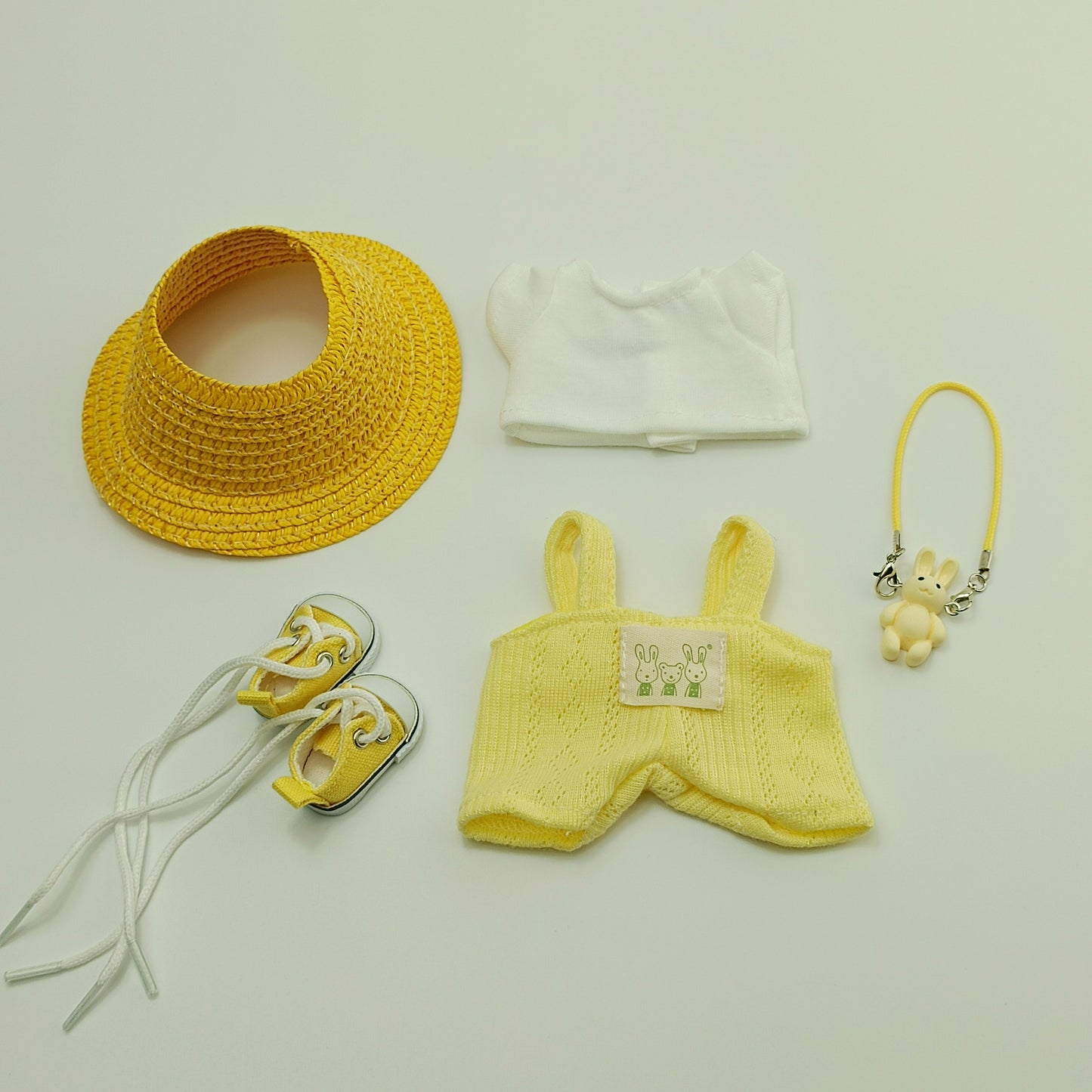 5-Piece Doll Clothes & Accessories Set – Hat, Shoes & Outfit for 15–17cm LABUBU Dolls