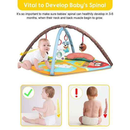 Keeygo Baby Play Mat – Zoo-Themed Sensory Gym for Infants 0–6 Months, Washable & Interactive