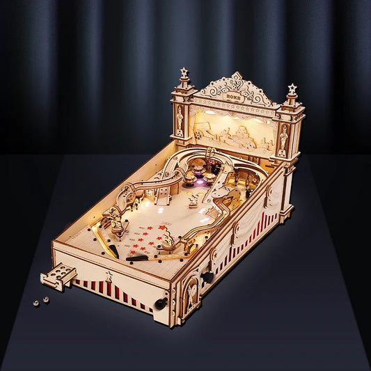 ROKR 3D Wooden Pinball Machine Puzzle – Mechanical Model for Teens & Adults
