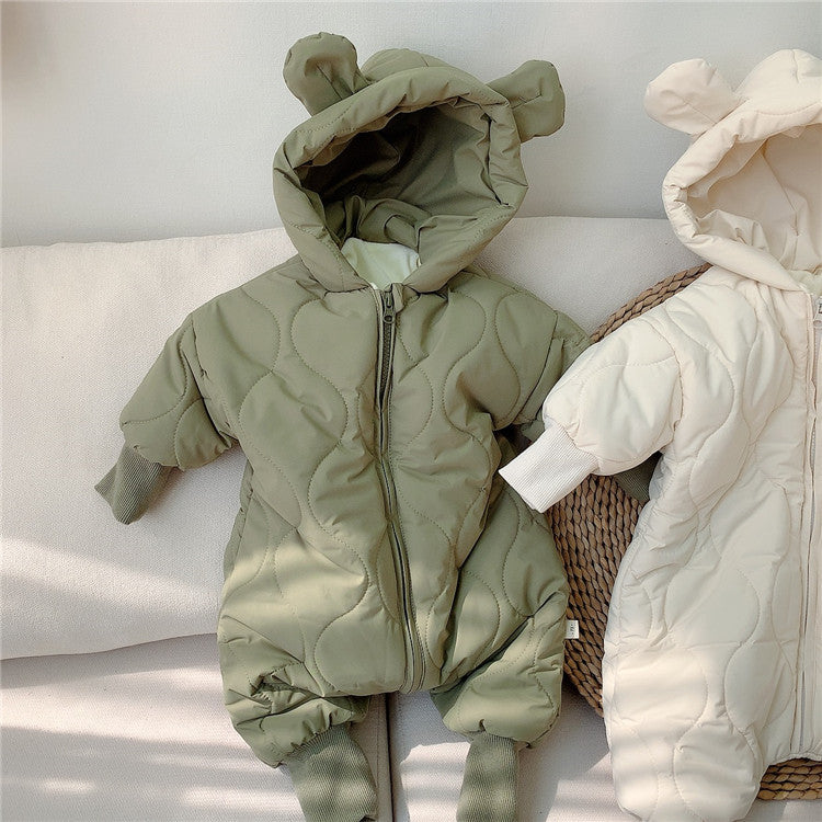 Baby Bear Hooded Winter Snowsuit Romper