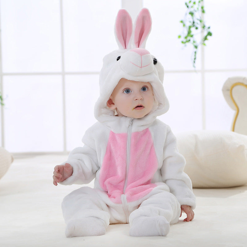 Cozy Animal Hooded Baby Romper β Soft Fleece One-Piece for Fall & Winter (0β3 Years)