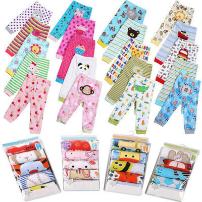 Baby Cartoon Cotton Leggings (5-Pack) | Soft, Stretchy, & Breathable