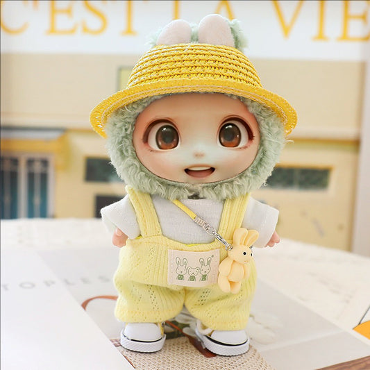 5-Piece Doll Clothes & Accessories Set – Hat, Shoes & Outfit for 15–17cm LABUBU Dolls
