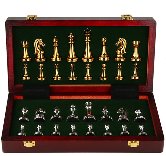 Premium Metal Chess Set for Kids & Families – Foldable Board with Gift Box