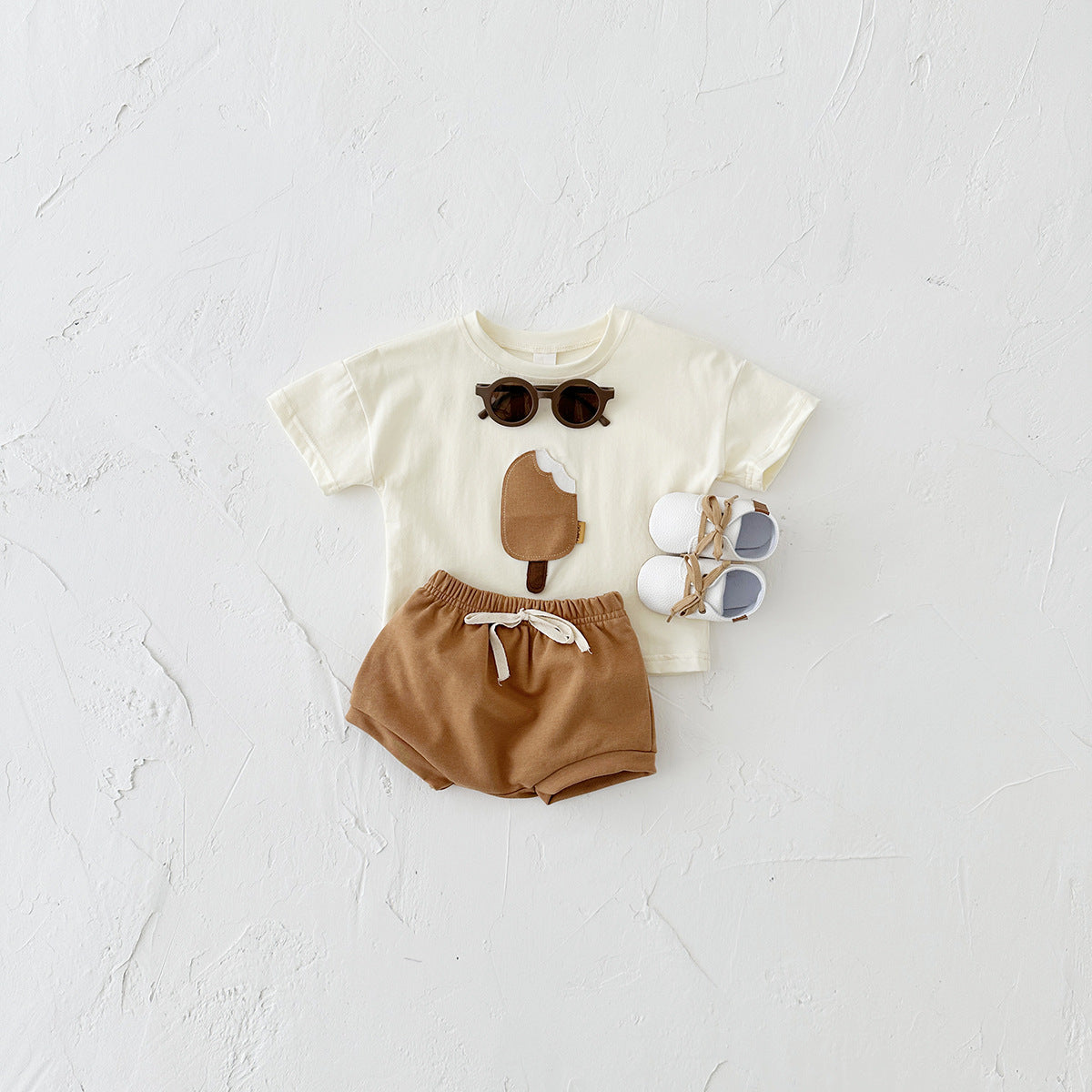 Ice Cream Patch Summer Top & Shorts Set | 0-3-Y Baby Sizes