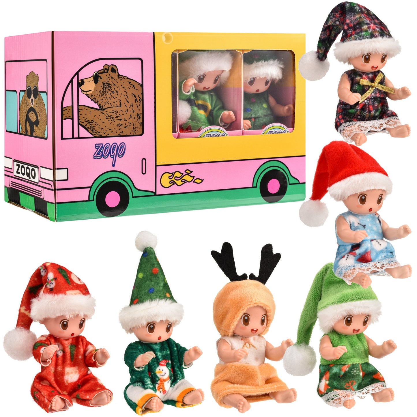 6-Piece Mini Reborn Baby Dolls Set – Lifelike Tiny Dolls with Animal Clothes