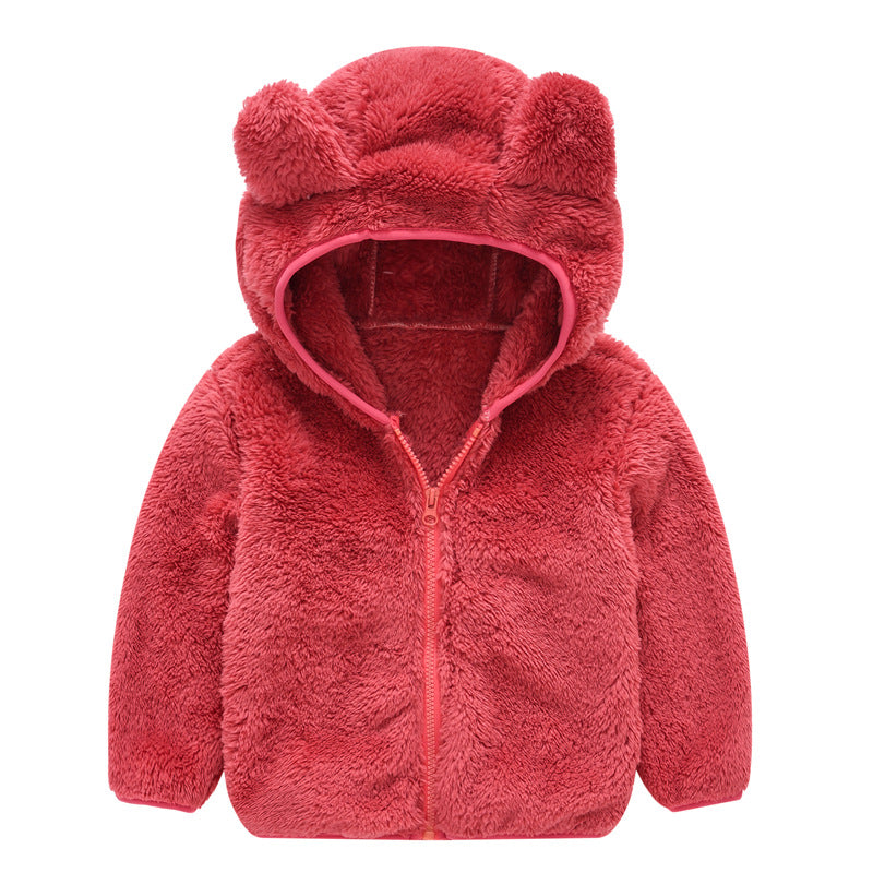Cozy Bear Hood Fleece Baby Jacket – Warm Winter Zip-Up with Ears