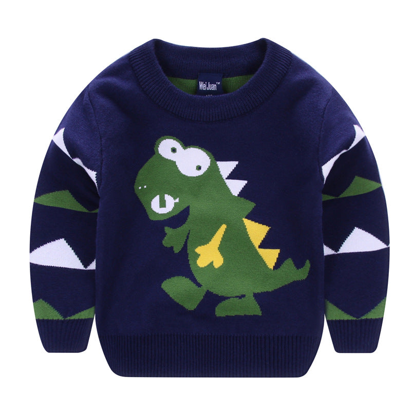 Kids Cartoon Animal Knit Sweater Pullover (Crewneck) – Long Sleeve Toddler & Kids Top