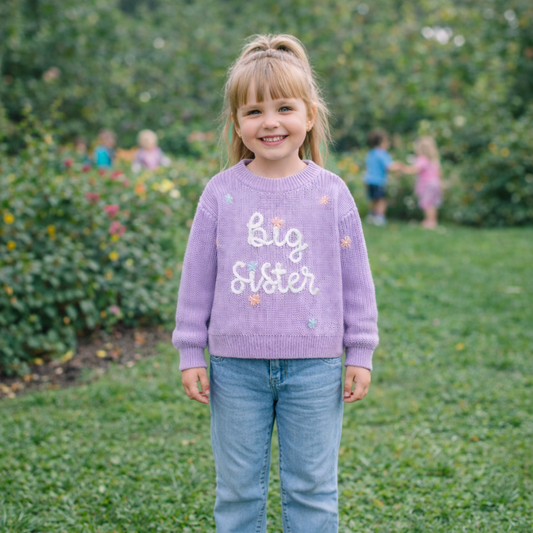 Big Sister Knit Sweater for Toddlers – Soft Long-Sleeve Pullover (1 to 5 Years)