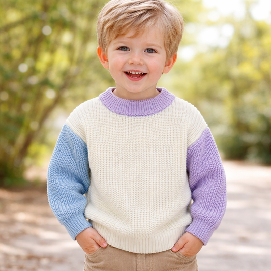 Contrast Color Knit Sweater for Babies & Toddlers