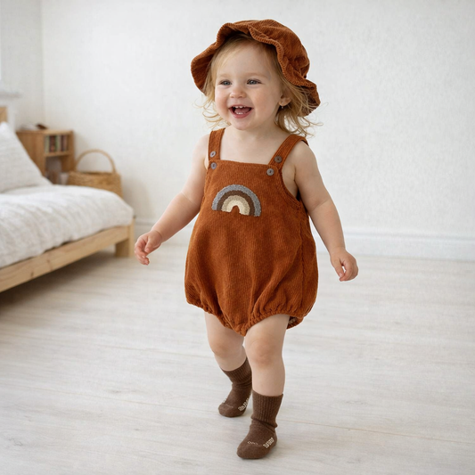Corduroy Rainbow Sling Romper for Babies & Toddlers