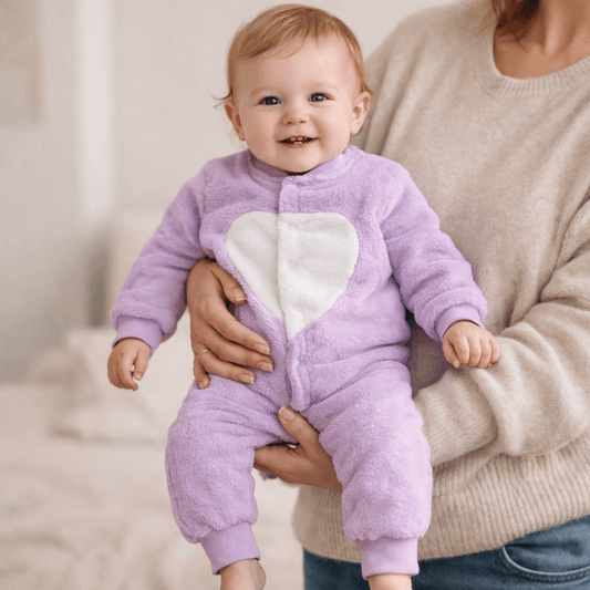 Cozy Fleece Baby Romper – Warm Cartoon Print Footless Jumpsuit for Newborns & Infants (0–24 Months)