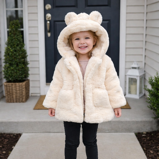 Toddler & Little Girls Faux Fur Winter Jacket – Soft, Warm & Adorably Chic