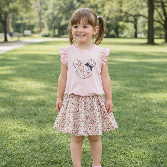 Flutter Sleeve Baby Girl Dress Set – Floral Skirt Outfit for Toddlers