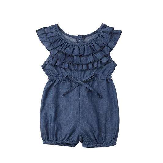 Baby & Toddler Girls Ruffle Denim Romper