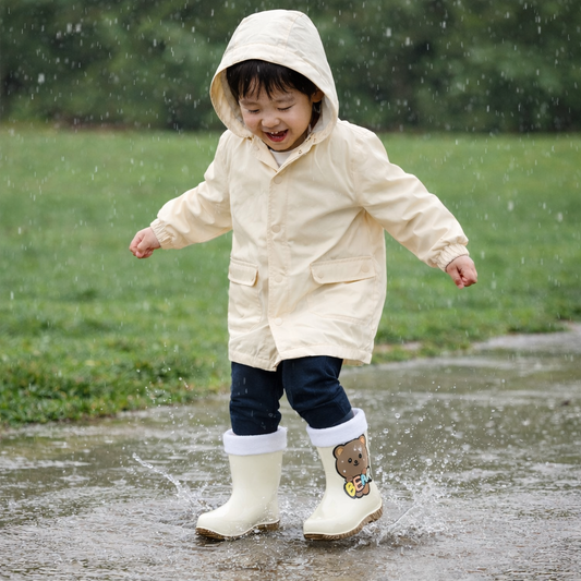 Kids’ Cute Bear Rain Shoes – Waterproof, Non-Slip PVC Boots for Toddlers & Little Kids