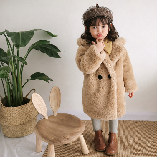 Toddler & Little Kids Faux Fur Coat – Warm, Soft & Stylish for Cooler Days