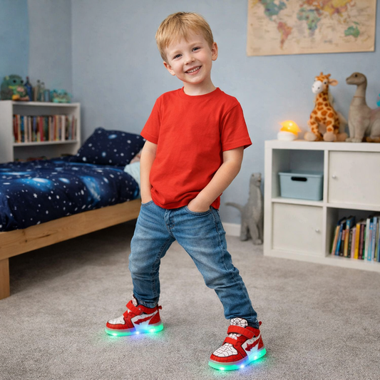 Kids’ Light-Up Adventure Sneakers – LED Glow, Soft Comfort & Easy Velcro (Toddler & Little Kids)