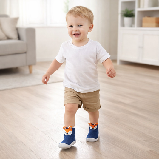 Kids Non-Slip Floor Socks – Soft Cotton Anti-Fall Walking Socks