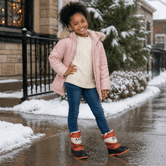 Kids Waterproof Boots with Cozy Fleece Lining – Non-Slip Winter Boots