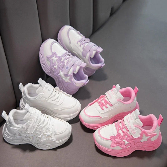 Layered Star Chunky Hook-and-Loop Sneakers for Kids