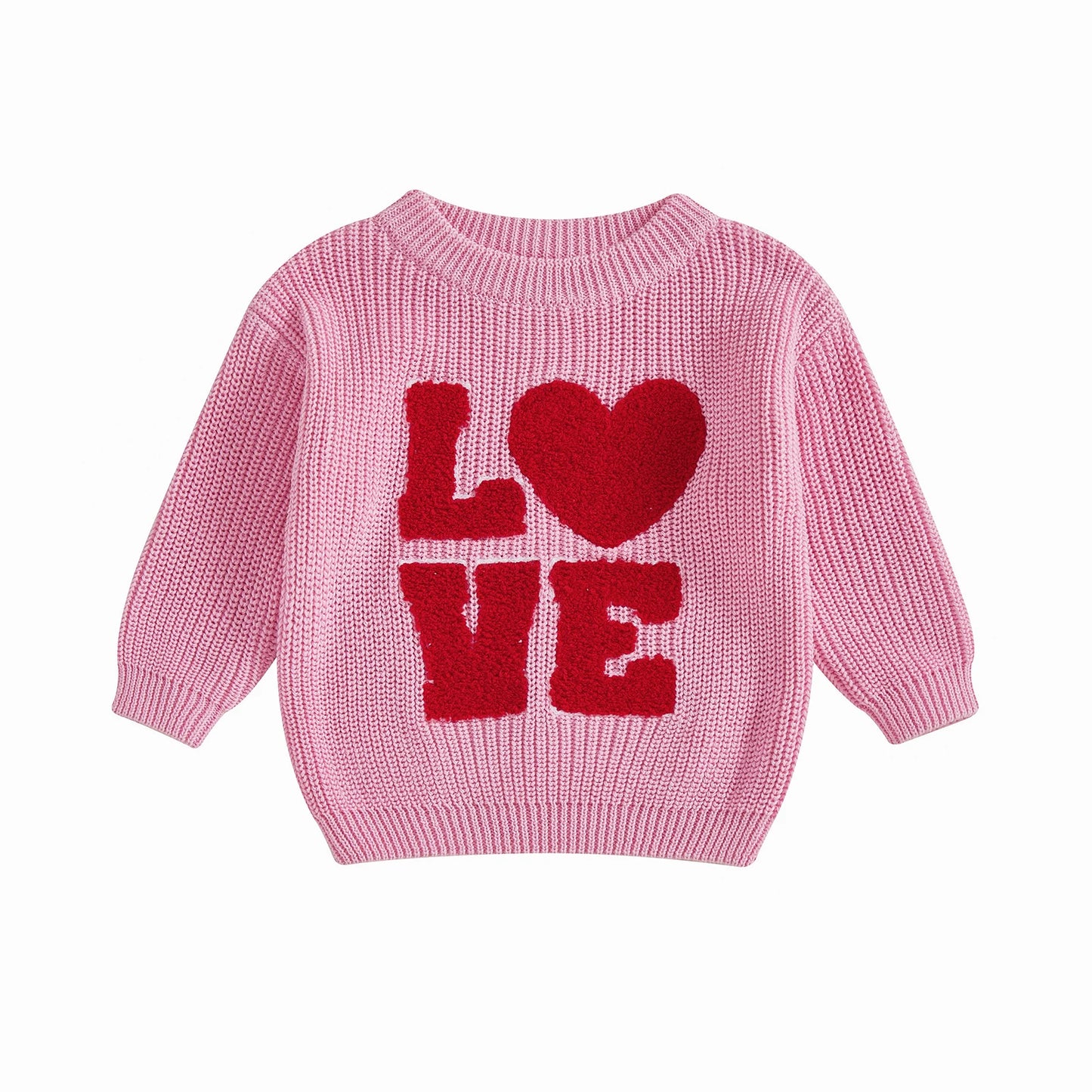 LOVE Heart Knit Sweater for Babies & Toddlers β Cozy Crewneck Pullover