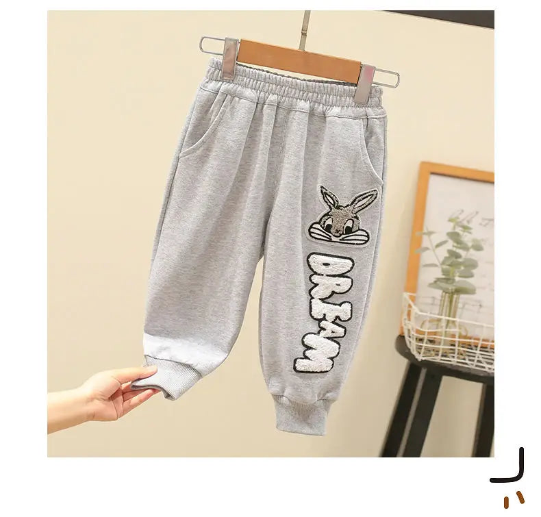 Cartoon Bunny Sweatshirt & Jogger Set for Kids โ Cozy 2-Piece Outfit (Ages 2โ7)