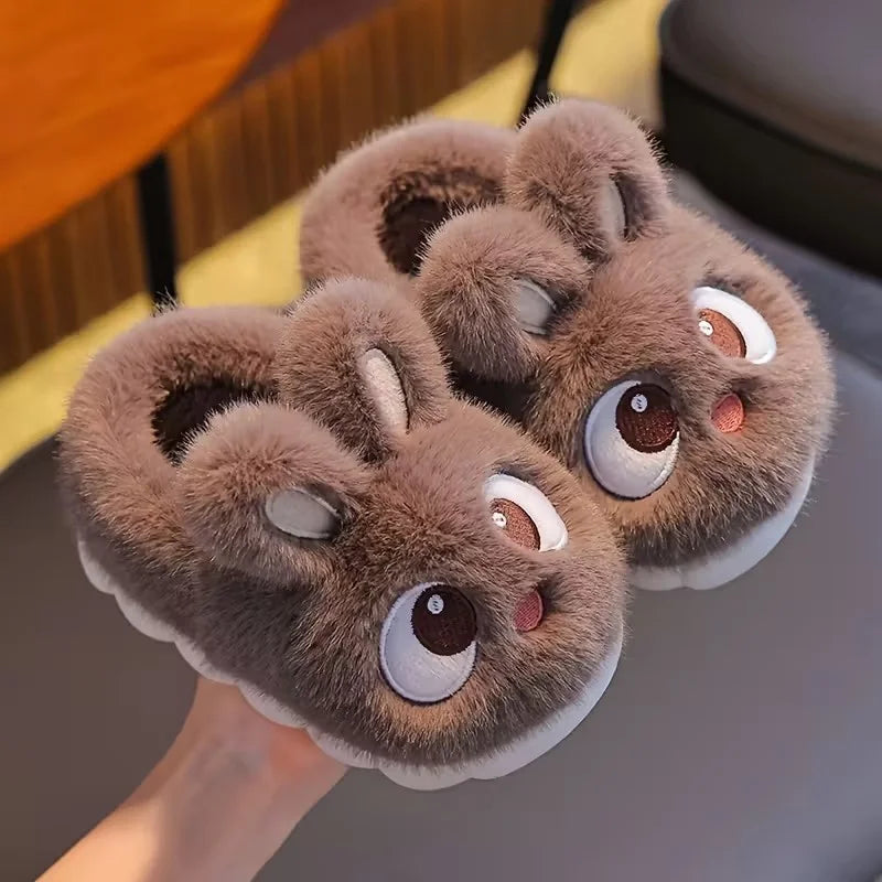 Cute Rabbit Plush Slippers for Kids β Soft, Warm, Non-Slip Indoor Shoes for Boys & Girls