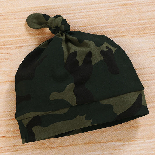 Camo “Mama’s Boy” Bodysuit, Joggers & Hat Set