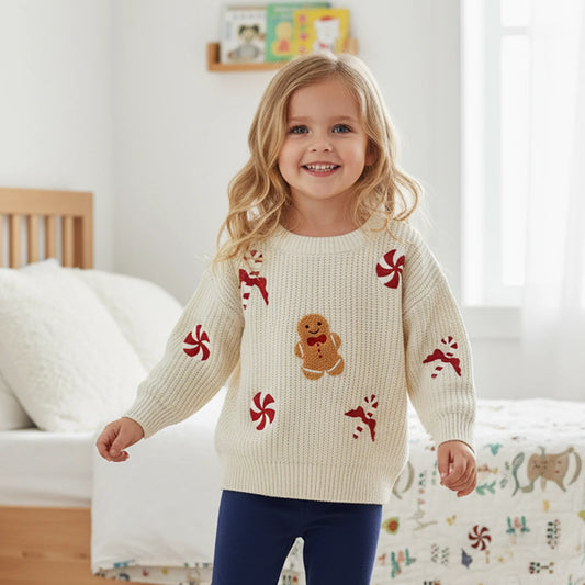 Gingerbread Knit Pullover Sweater for Babies & Toddlers