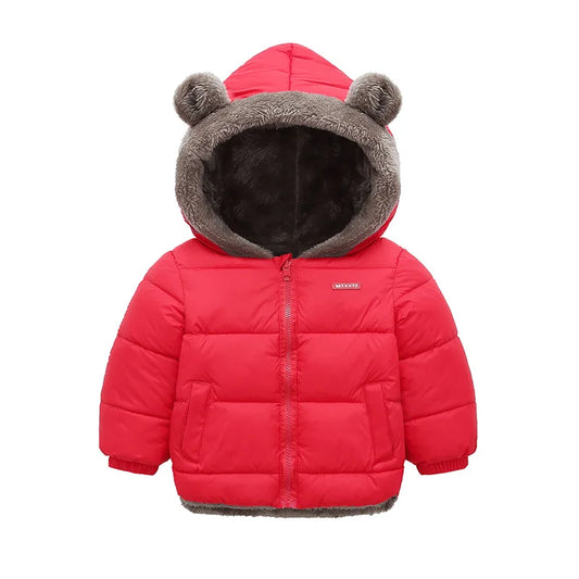 Bear-Ear Plush-Lined Kids’ Puffer Jacket