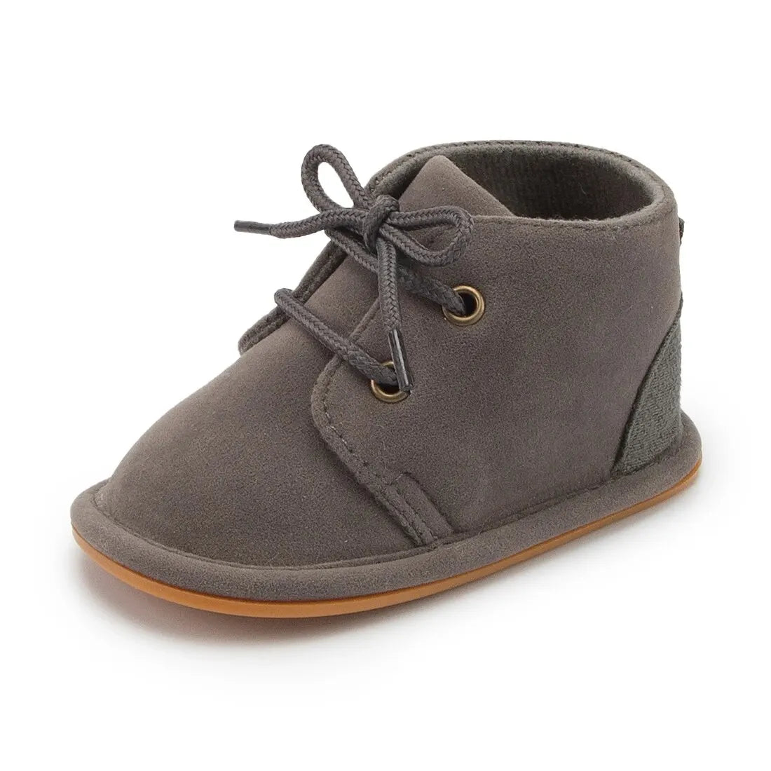 Suede-Look Lace-Up Baby Ankle Boots