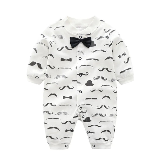 Bow-Tie Tuxedo Romper for Baby Boys