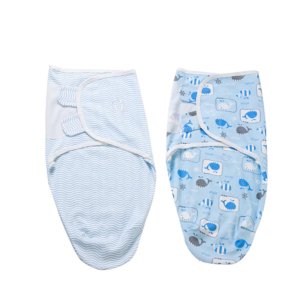 2-Piece Cotton Baby Swaddle Set with Animal & Nature Prints