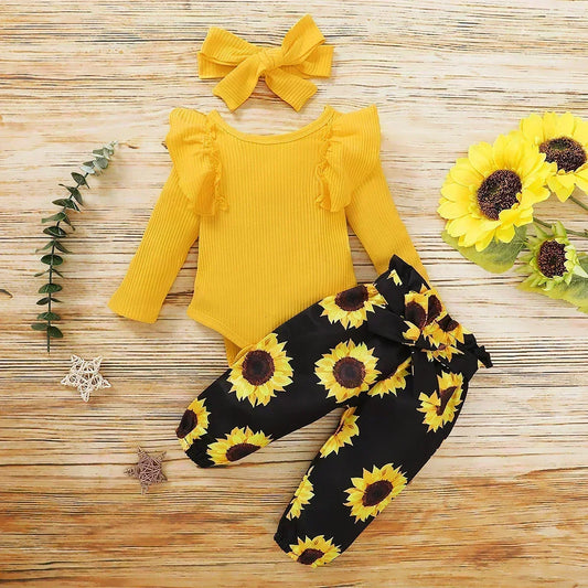 Daisy Tulle Bow Outfit Set for Baby Girls