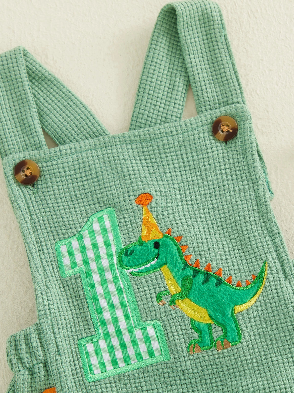 First Birthday Dinosaur Overall Romper for Baby Boys