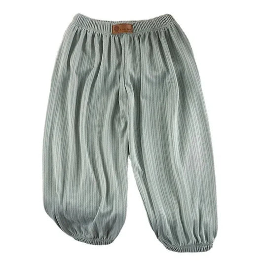 Textured Balloon-Leg Summer Pants for Girls