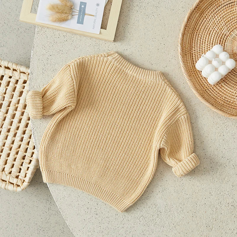 Classic Crewneck Cotton-Blend Knit Sweater for Babies & Kids