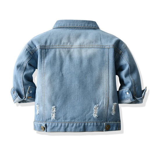 Hooded Button-Front Denim Jacket – Kids Denim Coat