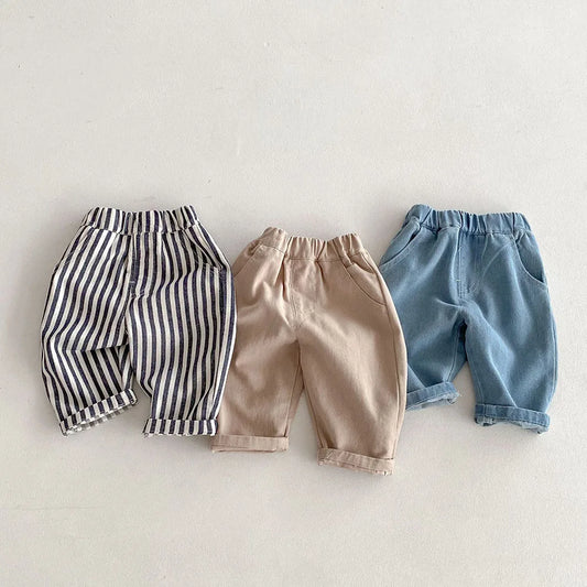 Patch-Pocket Casual Denim Pants for Babies & Kids