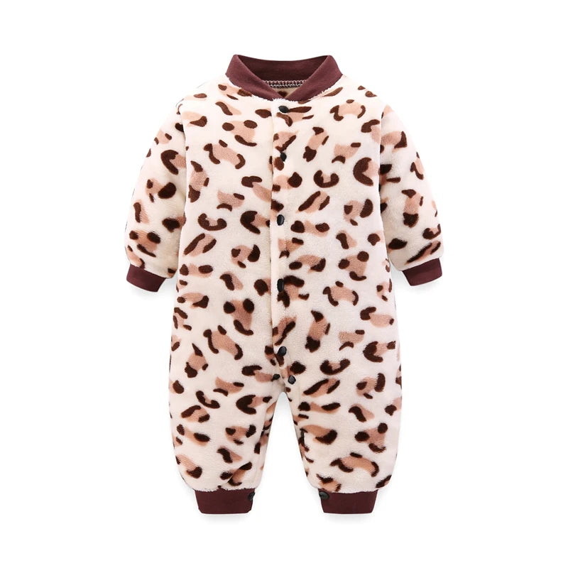 Plush Printed Fleece Romper for Babies