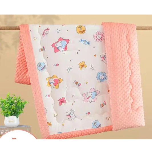 Cartoon Dinosaur & Animal Print Reversible Baby Blanket