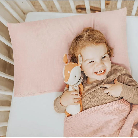 Soft Cotton Muslin Baby Pillowcase with Envelope Closure