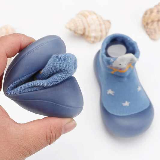 Animal Face Sock Shoes with Flexible Rubber Soles for Babies & Toddlers