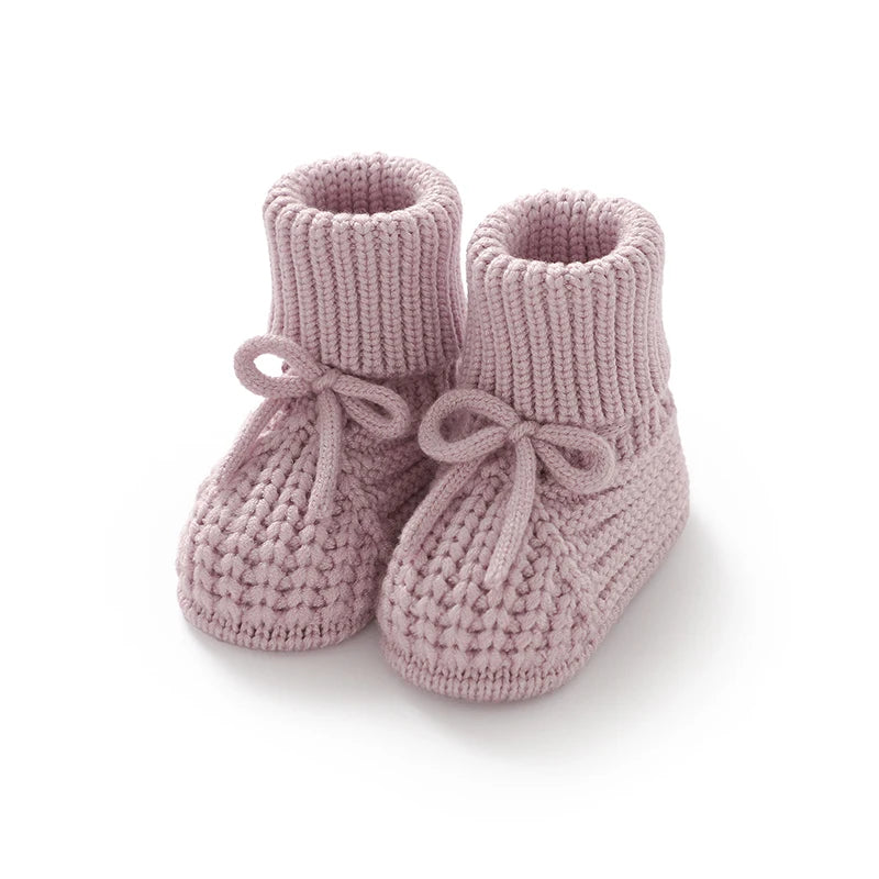 Knitted Newborn Baby Booties – Soft & Cozy First Shoes (0–3 Months)