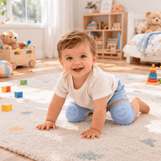 Smiley Face Baby Knee Pads – Soft Anti-Slip Crawling Protectors for Babies & Toddlers