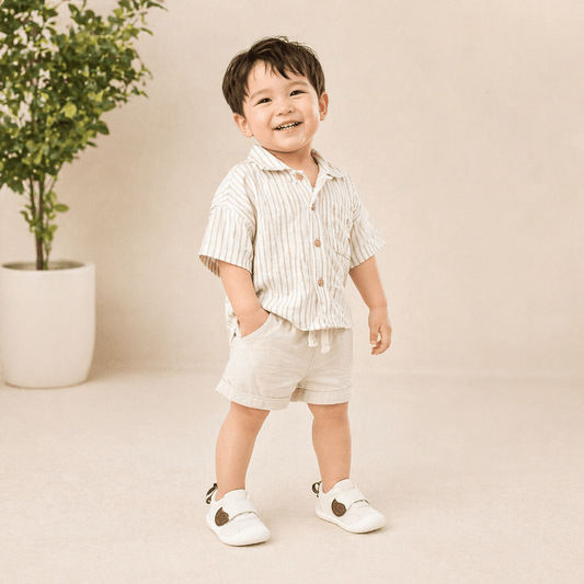 Snail-Patch Mesh Baby & Toddler Sneakers | Breathable Soft-Sole Shoes in White, Grey & Strawberry Pink