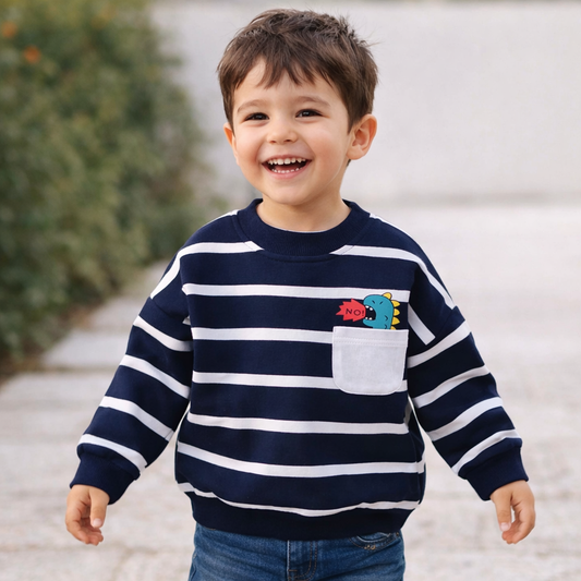 Toddler & Little Boy& Girl Striped Cotton Sweater – Soft Pullover for Spring & Fall