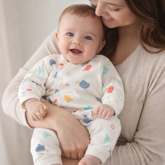 Cotton Baby Onesie Pajamas – Soft Long-Sleeve Footless Romper for Infants