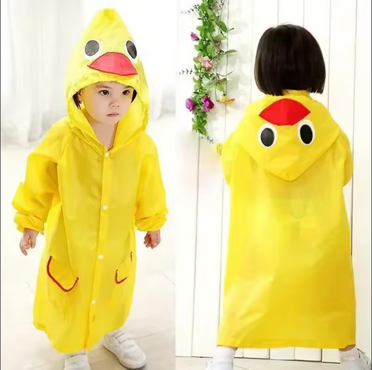 Animal Character Hooded Raincoat for Toddlers & Kids – Duck, Frog, Bunny & More